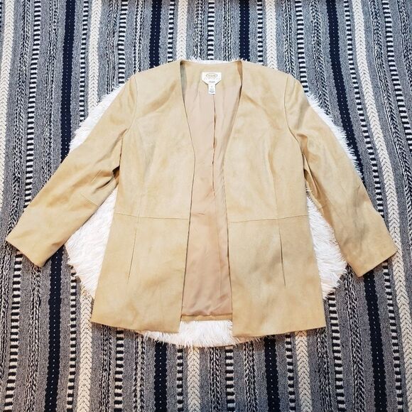 Talbots Women's Faux Seude Stretch Blazer Jacket - Picture 1 of 3